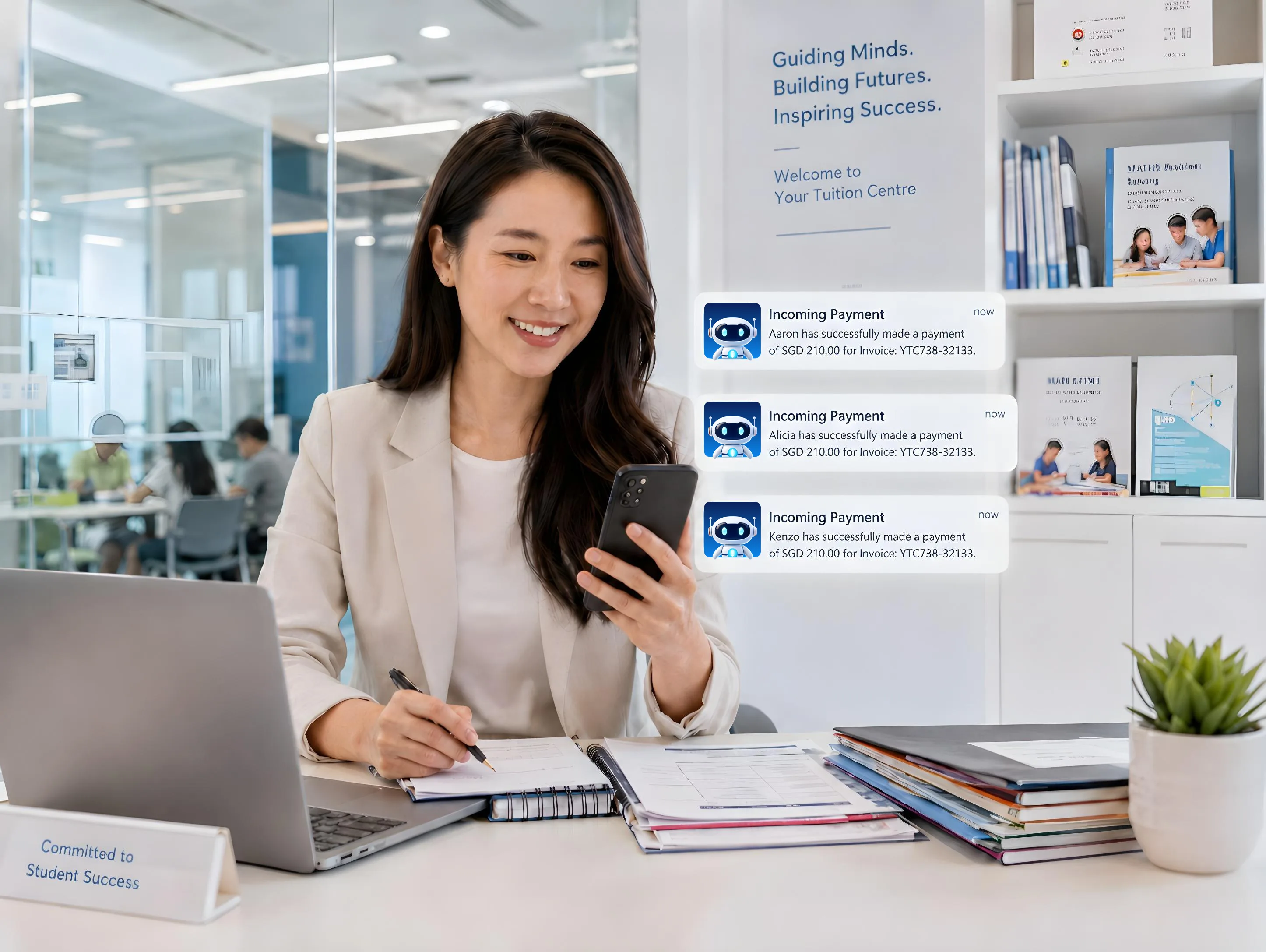 EdBuddies tuition centre management app interface