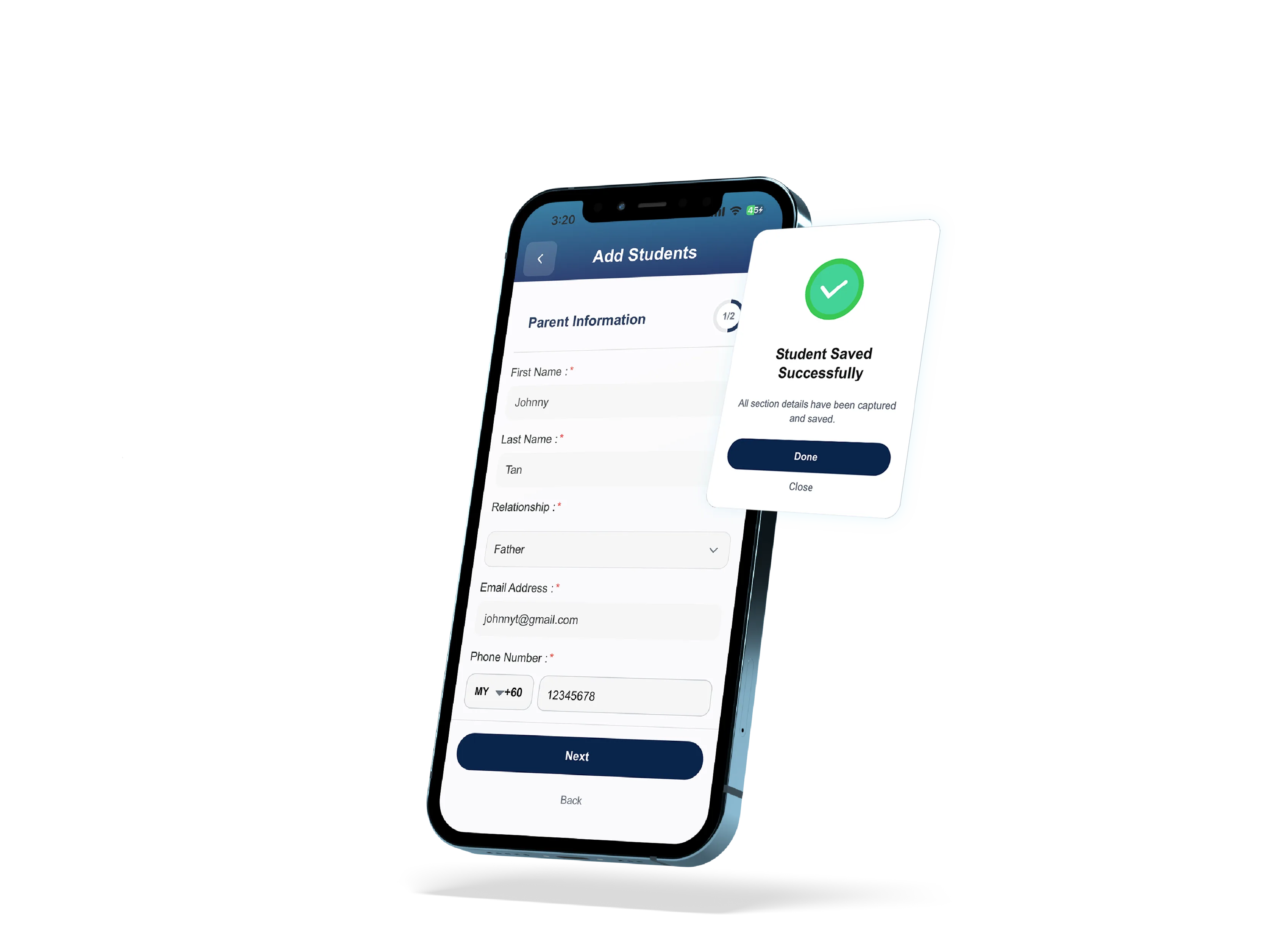 Enrolment Dashboard Screenshot